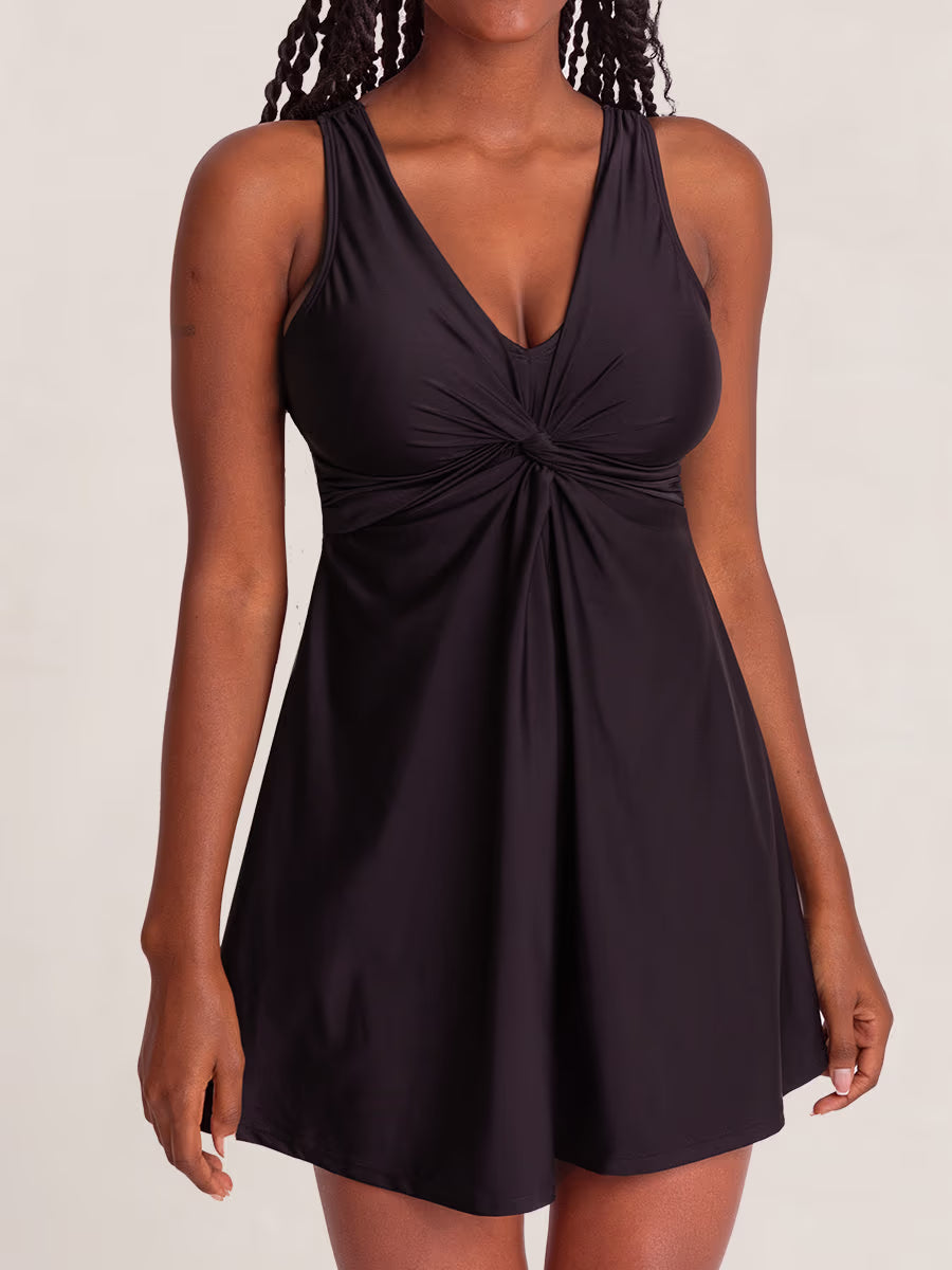 Honeyglowlove Essentials Swim Knot-Front Swim Dress