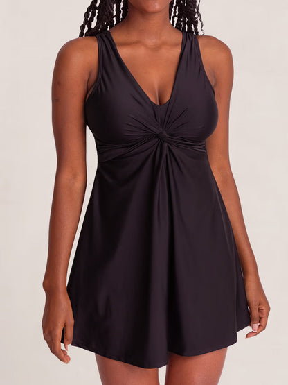 Honeyglowlove Essentials Swim Knot-Front Swim Dress