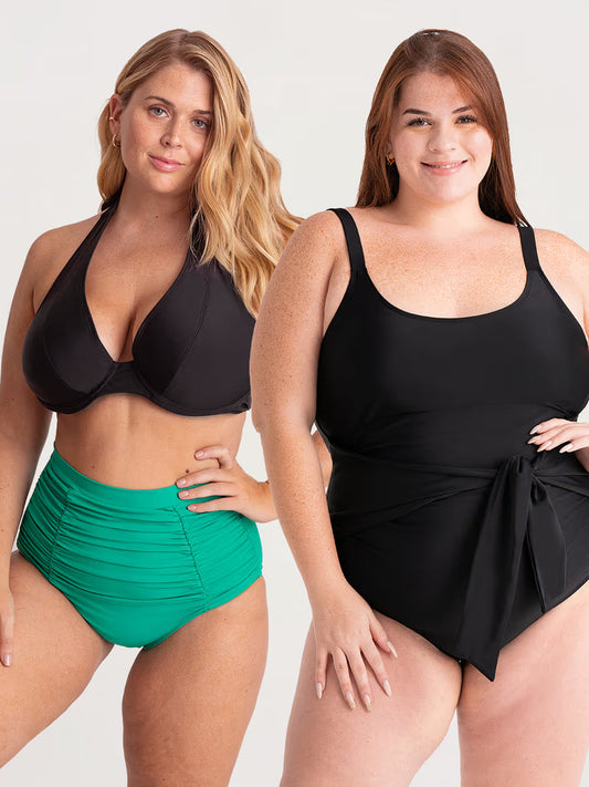 Bundle Honeyglowlove Essentials - 1 Bikini Bottom + 1 Halter Bikini Top + 1 Tie-Belt Swimsuit