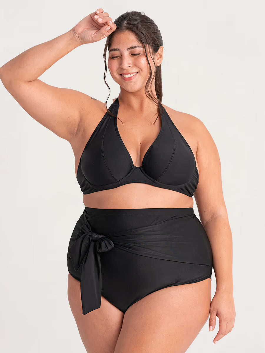 Bundle Honeyglowlove Essentials - 1 Tie-Belt Swim Bottom + 1 Halter Bikini Top