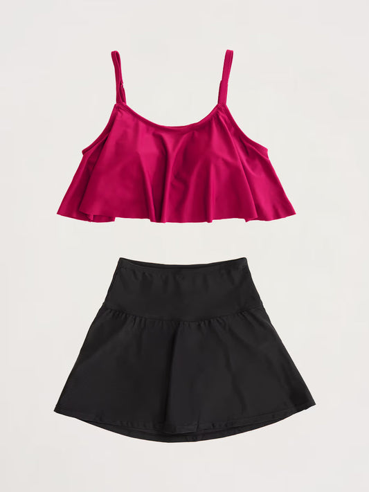 Bundle Honeyglowlove Essentials - 1 Ruffled Bikini Top + 1 Swim Skirt